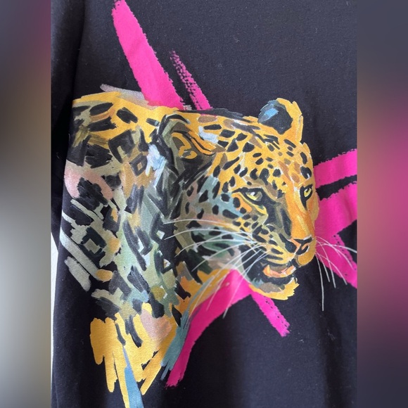 Roberto Cavalli Cotton Tiger Print Black Tee T-Shirt Large - Picture 3 of 8